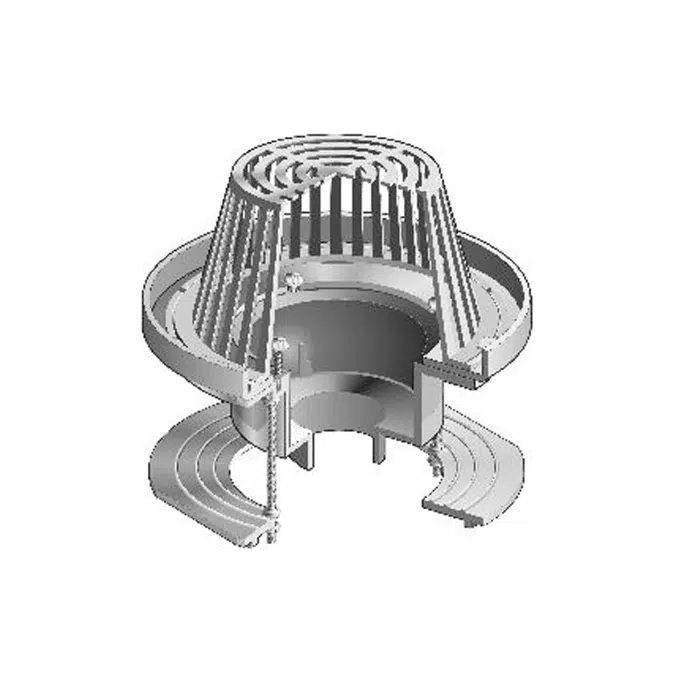 BIM objects - Free download! R1200-R Large Sump Roof Drain with Water ...