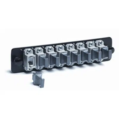 Image for Adapter Panel, Black, 1000-Type, with 8 12 Fiber MPO Adapters - Part Number : 760056077