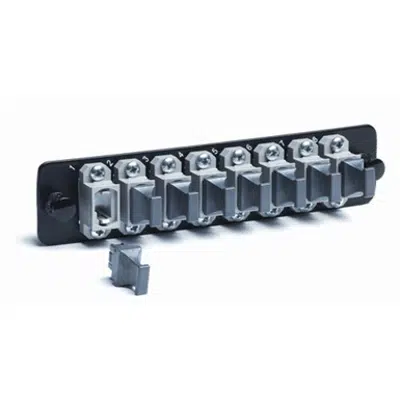 Adapter Panel, Black, 1000-Type, with 8 12 Fiber MPO Adapters - Part Number : 760056077图像