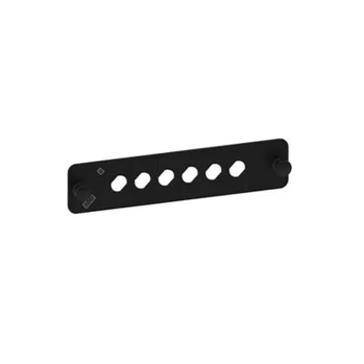 Adapter Panel, Black, 1000-Type, Unpopulated, Accepts 6 ST Adapters - Part Number : 760147710图像