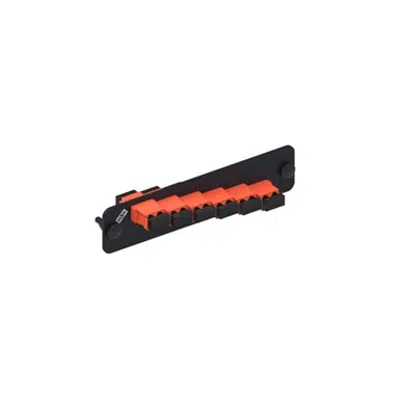 Image for Adapter Panel, Black, 1000-Type, with 6 Duplex Keyed LC Adapters, Orange, No Shutter - Part Number : 760147819