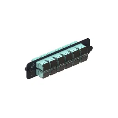 1000-Type Adapter Panel, with 12 LazrSPEED MM Duplex LC Adapters, Aqua - Part Number : 760028209图像