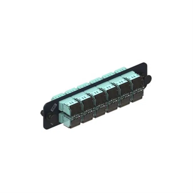 1000-Type Adapter Panel, with 12 LazrSPEED MM Duplex LC Adapters, Aqua - Part Number : 760028209