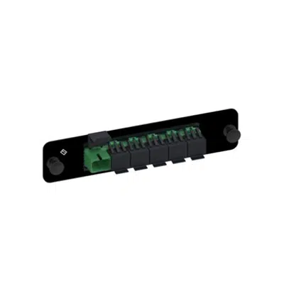 afbeelding voor Adapter Panel, Black, 1000-Type, with 1 TeraSPEED 6 Fiber, SM SC/APC Ganged Adapter, Green, Shuttered - Part Number : 760147652