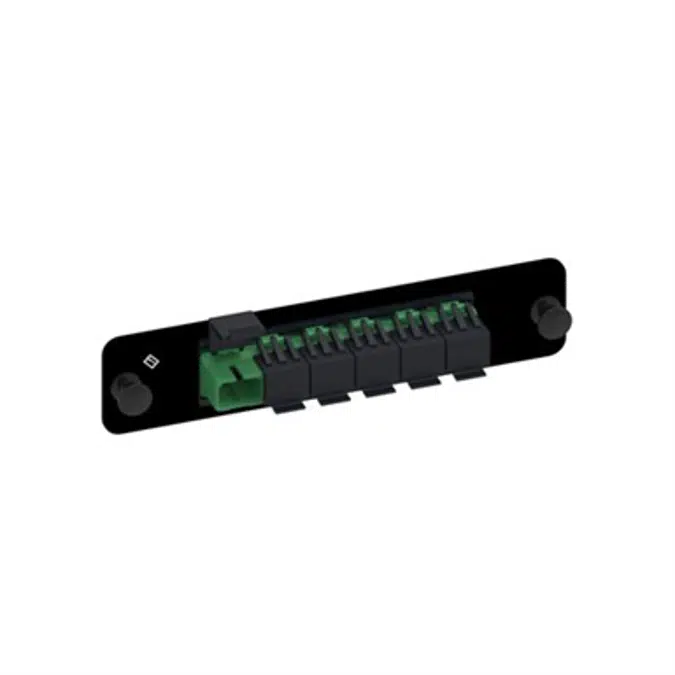 Adapter Panel, Black, 1000-Type, with 1 TeraSPEED 6 Fiber, SM SC/APC Ganged Adapter, Green, Shuttered - Part Number : 760147652