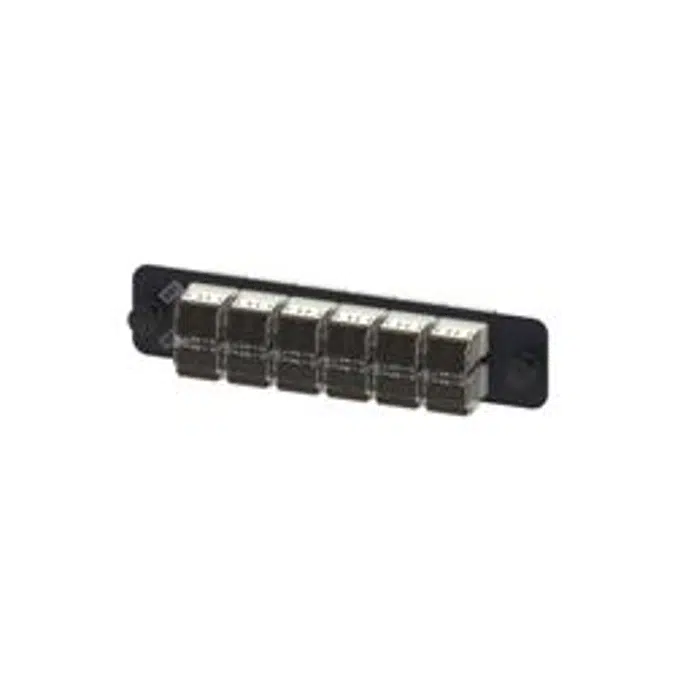 1000-Type Adapter Panel, with 12 OptiSPEED MM Duplex LC Adapters, Beige - Part Number : 760027441