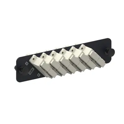 Image for Adapter Panel, Black, 1000-Type, with 6 OptiSPEED MM Duplex SC Adapters, Beige - Part Number : 760021790