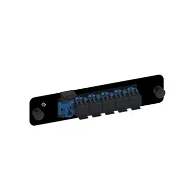 Imagem para Adapter Panel, Black, 1000-Type, with 1 TeraSPEED 6 Fiber, SM ST Ganged Adapter, Blue, Shuttered - Part Number : 760148239}
