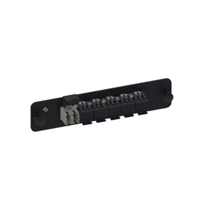 Image for Adapter Panel, Black, 1000-Type, with 1 OptiSPEED 12 Fiber, MM LC Ganged Adapter, Beige, Shuttered - Part Number : 760148064