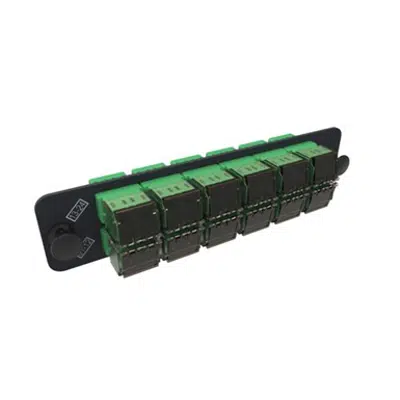 Obrázek pro Adapter Panel, Black, 1000-Type, with 12 TeraSPEED SM Duplex LC/APC Adapters, Green, Shuttered - Part Number : 760028357