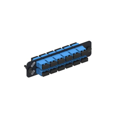 kép a termékről - Adapter Panel, Black, 1000-Type, with 12 Duplex Keyed LC Adapters, Blue, No Shutter - Part Number : 760147884