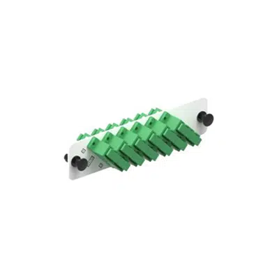 bilde for Adapter Panel, White, 1000-Type, with 6 TeraSPEED SM Duplex SC/APC Adapters, Green - Part Number : 760149286