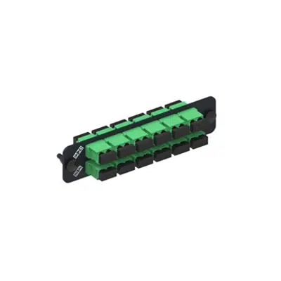 imagem para Adapter Panel, Black, 1000-Type, with 12 Duplex Keyed LC Adapters, Green, No Shutter - Part Number : 760147900