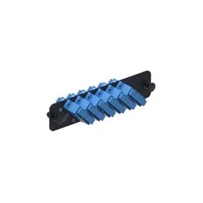 bilde for Adapter Panel, Black, 1000-Type, with 6 LazrSPEED MM Duplex SC Adapters, Blue - Part Number : 760027714