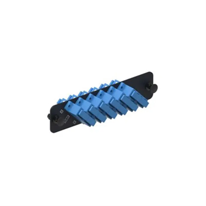 Adapter Panel, Black, 1000-Type, with 6 LazrSPEED MM Duplex SC Adapters, Blue - Part Number : 760027714