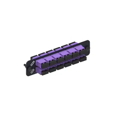 Image for Adapter Panel, Black, 1000-Type, with 12 Duplex Keyed LC Adapters, Violet, No Shutter - Part Number : 760147959