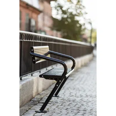 Image for Agora Steel Bench with Backrest PAR4054