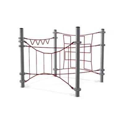 Combination of Small Amusement Net Elements with Steel Posts图像