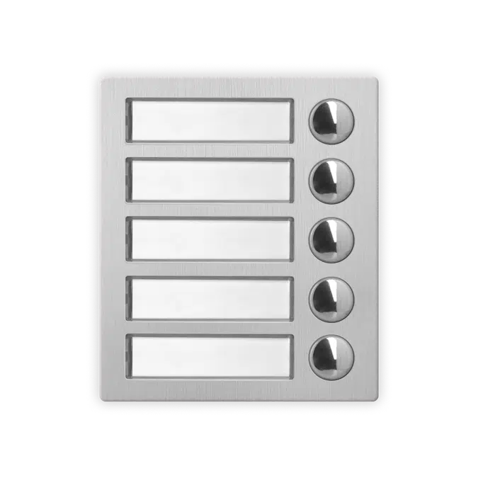 4045/M 4000 Series expansion module w. IDC connectors, IK07 matte-finished Stainless Steel, 5 buttons.