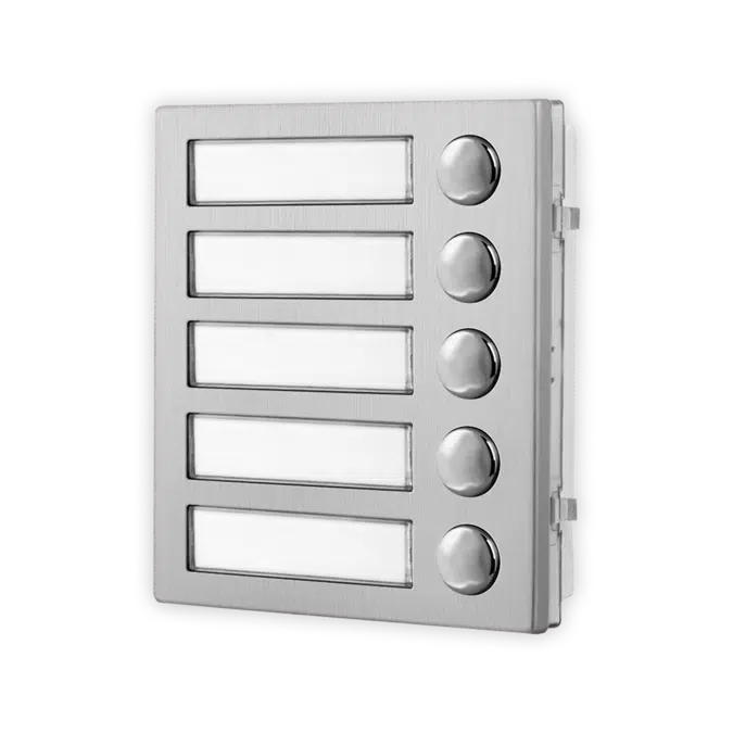 4045/M 4000 Series expansion module w. IDC connectors, IK07 matte-finished Stainless Steel, 5 buttons.