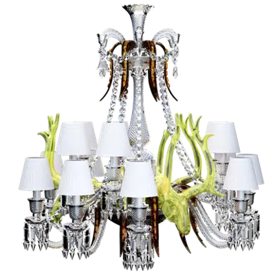 Image for Zenith sur la Lagune Chandelier with acid yellow deers 15L