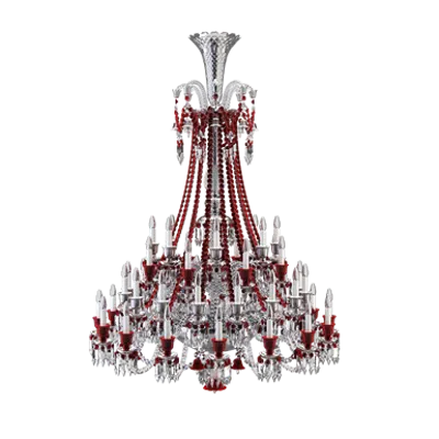 изображение для Zenith Clear and Red Chandelier 48L