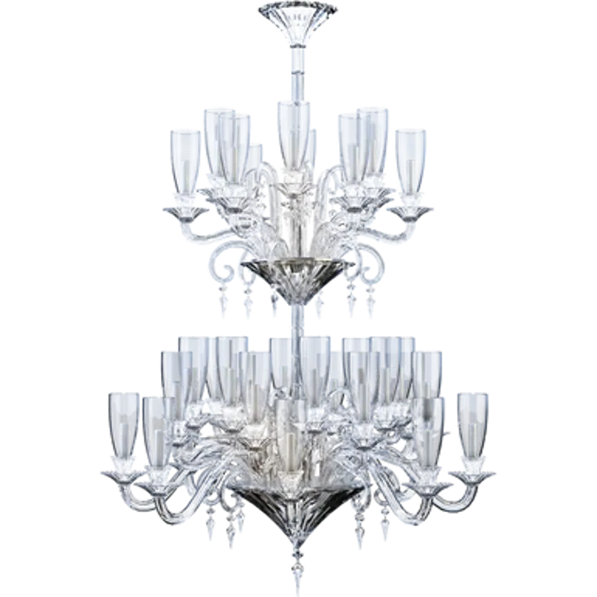 Mille Nuits Chandelier 36L Hurricane shade holders