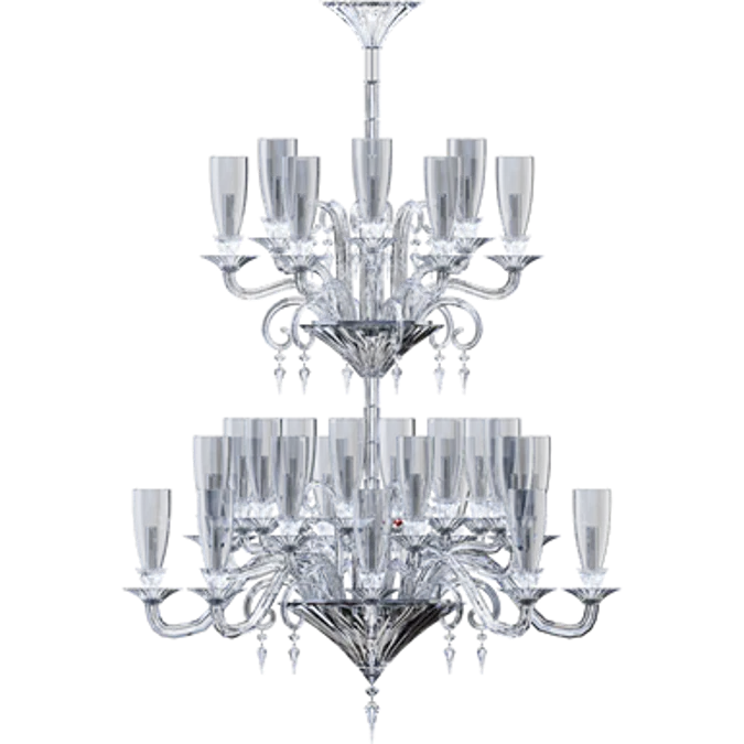 Mille Nuits Chandelier 36L Hurricane shade holders