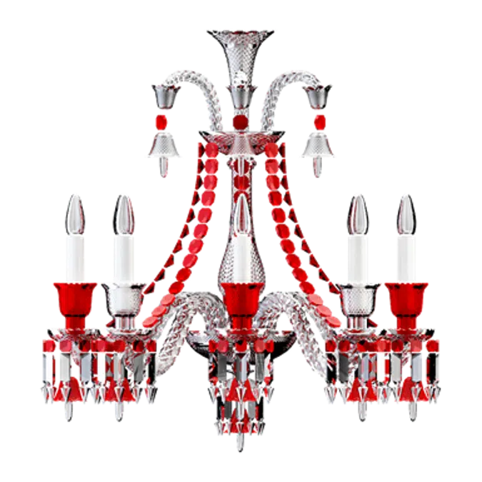 Zénith Clear and Red Chandelier 08l