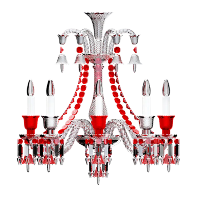 Zénith Clear and Red Chandelier 08l