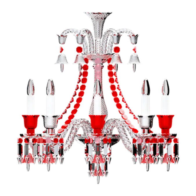 Zénith Clear and Red Chandelier 08l