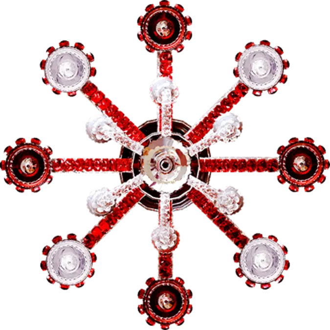Zénith Clear and Red Chandelier 08l