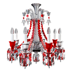 zénith clear and red chandelier 08l