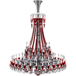 zenith clear and red chandelier 64l