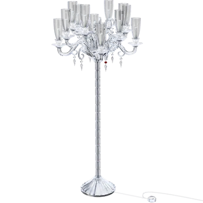 Image for Mille Nuits 12L Floor Candelabra Hurricane shade holders