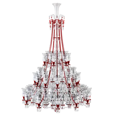 Image for Zenith Clear and Red Chandelier 84L