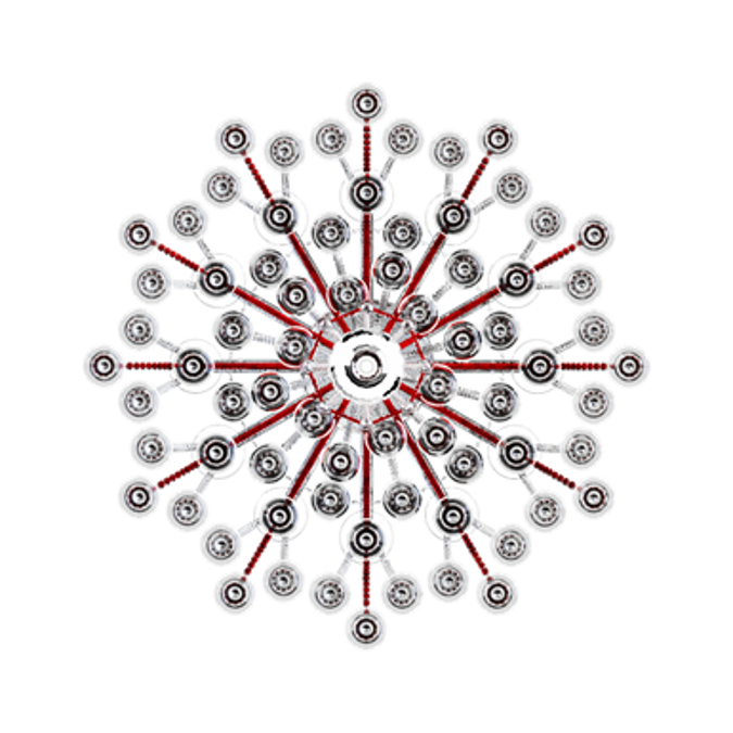 Zenith Clear and Red Chandelier 84L