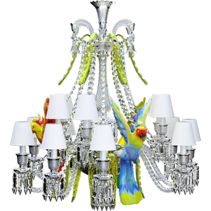 Zenith sur la Lagune Chandelier with parrots 15L