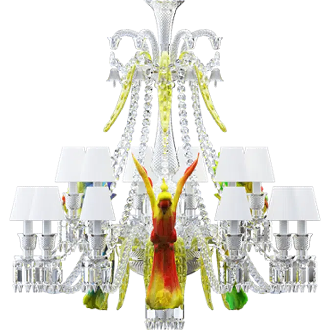 Zenith sur la Lagune Chandelier with parrots 15L