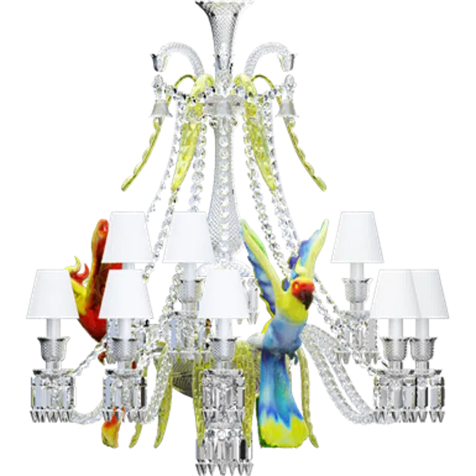 Zenith sur la Lagune Chandelier with parrots 15L