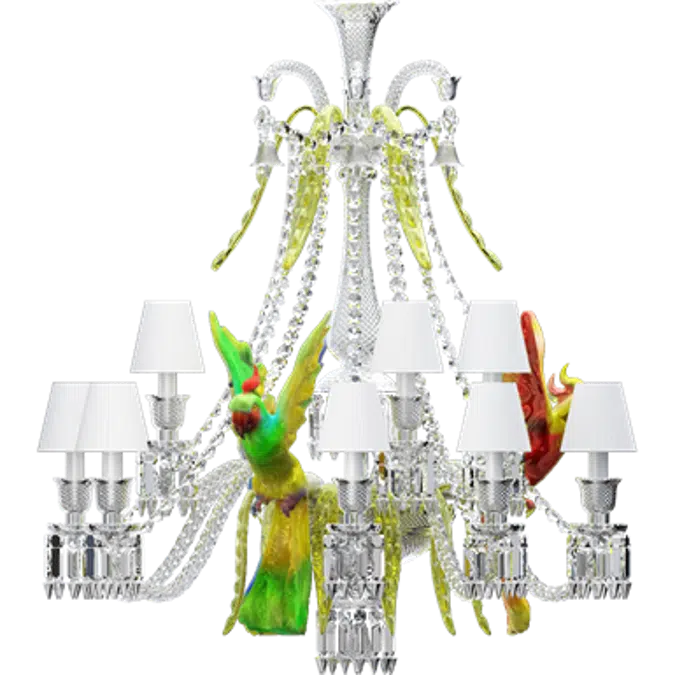 Zenith sur la Lagune Chandelier with parrots 15L