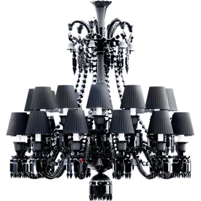 obraz dla Zenith Chandelier 24L Black Crystal