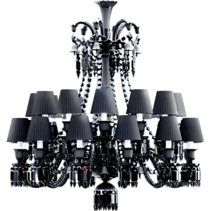 BIM objects - Free download! Zenith Chandelier 24L Black Crystal 