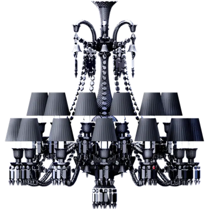 Zenith Chandelier 24L Black Crystal