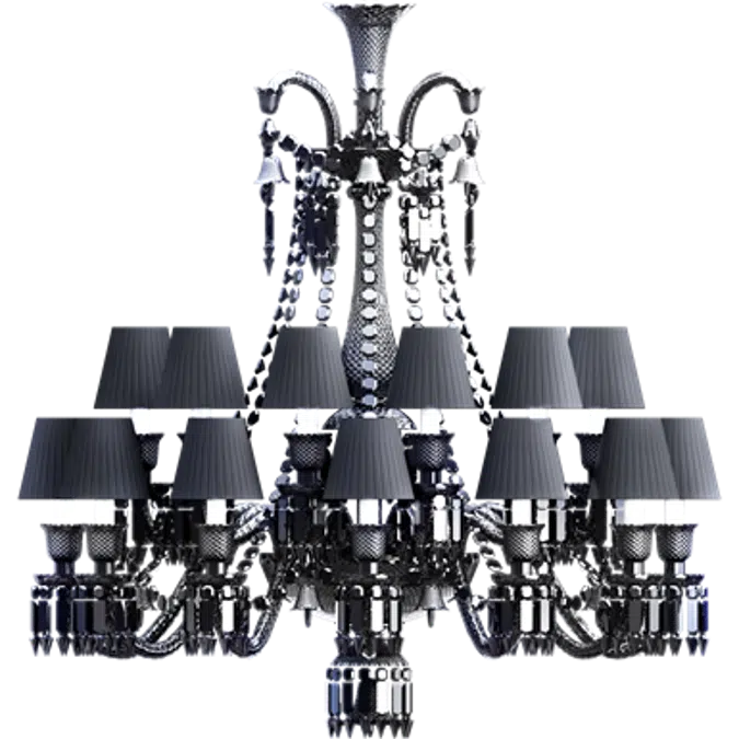 Zenith Chandelier 24L Black Crystal