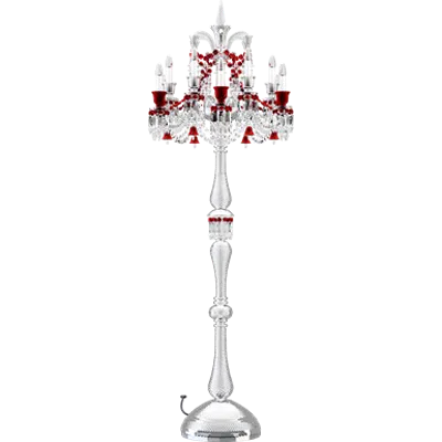 Image for Zenith Clear and Red 12L floor Candelabra