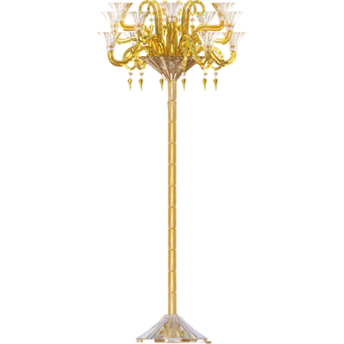 Mille Nuits Gold Mille Nuit 12L Gold Floor Candelabra