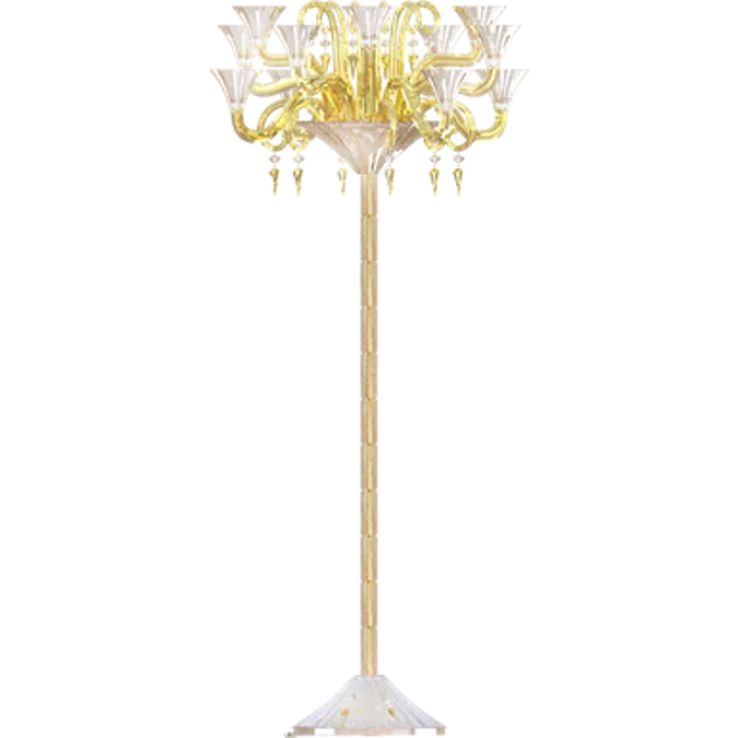 Mille Nuits Gold Mille Nuit 12L Gold Floor Candelabra
