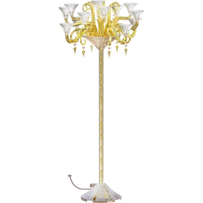 Mille Nuits Gold Mille Nuit 12L Gold Floor Candelabra