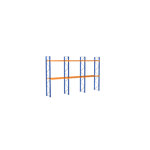 palettenregal, komplettregal, 5000 x 8444 x 1100 mm, blau/verzinkt/orange, 3 lagerebenen, für 27 palettenplätze, palettengewicht bis 860 kg, feldlast max. 5.725 kg